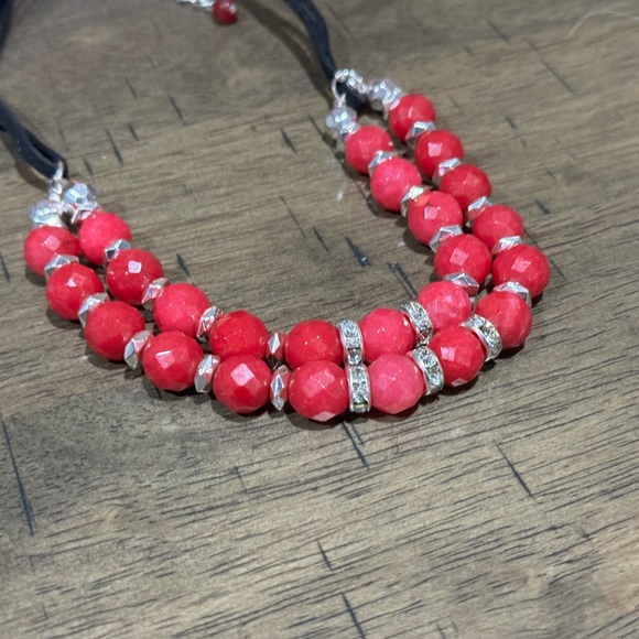 J9. WHBM Dyed Jade Suede Rope Necklace 14” Chain 2” Extender NEW $48 msrp - Picture 3 of 5